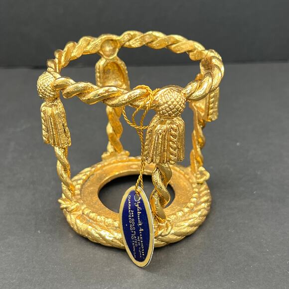 Stylebuilt Gold Ormolu Porcelain Tassel Soap Dish and Toothbrush Holder - Picture 11 of 13